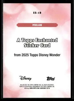 2025 Topps Disney Wonder #ES-18 Mulan Enchanted Stickers - Non-Sports Card Single
