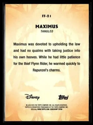 2025 Topps Disney Wonder #FF-21 Maximus Furry Friends Foil - Non-Sports Card Single