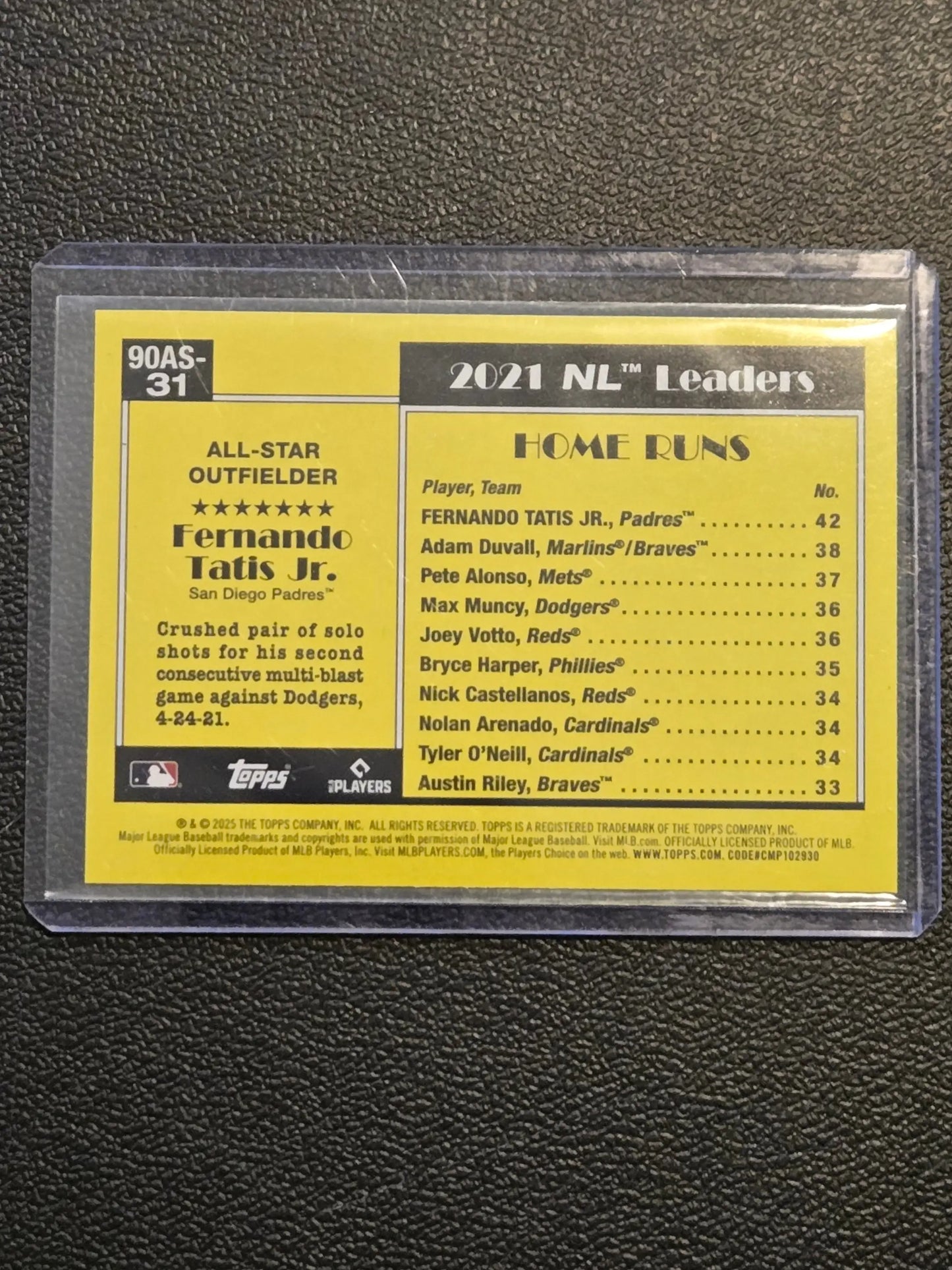 2025 Topps Fernando Tatis Jr. 1990 Topps Baseball 35th Anniversary All-Stars - Baseball Card Single