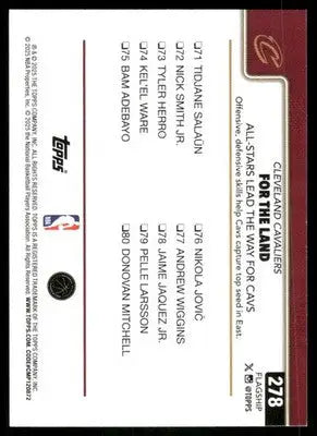 2025 Topps Flagship Cleveland Cavaliers #278 Basketball - Basketball Card Single