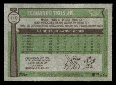 2025 Topps Heritage #118 Fernando Tatis Jr. - Baseball Card Single