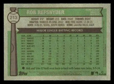 2025 Topps Heritage #213 Rob Refsnyder Chrome - Baseball Card Single