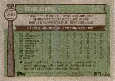 2025 Topps Heritage #262 Sean Burke - Baseball Card Single