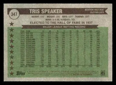 2025 Topps Heritage #347 Tris Speaker - Baseball Card Single