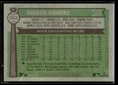 2025 Topps Heritage Agustín Ramírez #563 Chrome Refractor RC Miami Marlins - Baseball Card Single