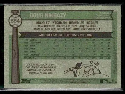 2025 Topps Heritage Doug Nikhazy #554 RC Cleveland Guardians