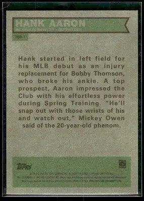 2025 Topps Heritage Hank Aaron #76R-1 1976 Retirees Milwaukee Braves