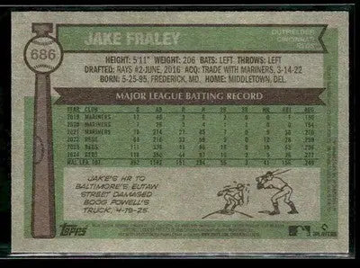 2025 Topps Heritage Jake Fraley #686 Cincinnati Reds