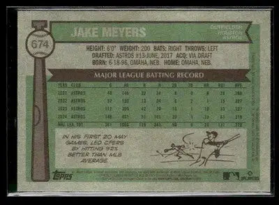2025 Topps Heritage Jake Meyers #674 Houston Astros