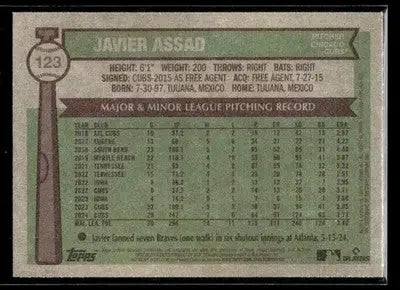 2025 Topps Heritage Javier Assad #123 Chicago Cubs