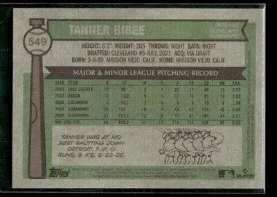 2025 Topps Heritage Tanner Bibee #549 Cleveland Guardians