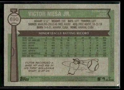 2025 Topps Heritage Victor Mesa Jr. #690 RC Miami Marlins