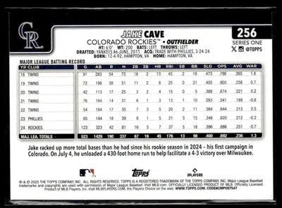 2025 Topps Jake Cave #256 Rainbow Foil Colorado Rockies