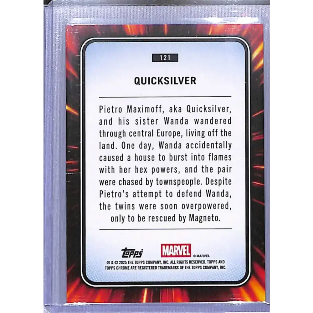 2025 Topps Marvel Chrome #121 Quicksilver NM-MT - Marvel Card Single