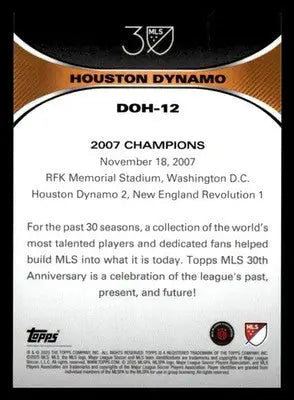 2025 Topps MLS 30th Anniversary #DOH-12 Houston Dynamo Decades of Honor - Soccer Card Single