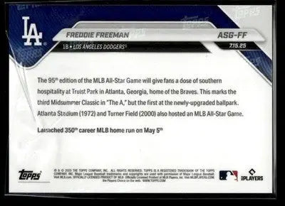 2025 Topps Now MLB All-Star Game #ASG-FF Freddie Freeman