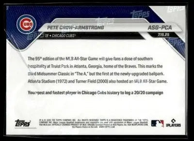 2025 Topps Now MLB All-Star Game #ASG-PCA Pete Crow-Armstrong