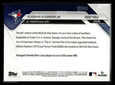 2025 Topps Now MLB All-Star Game #ASG-VGJ Vladimir Guerrero Jr.