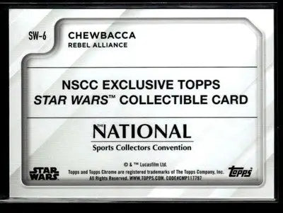 2025 Topps NSCC Exclusive #SW-6 Chewbacca Refractor - Star Wars Card Single