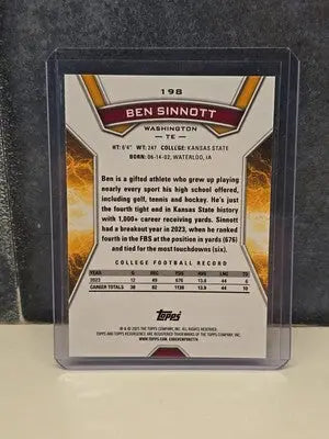 2025 Topps Resurgence Ben Sinnott Hyper RC #198 - Football Card Single