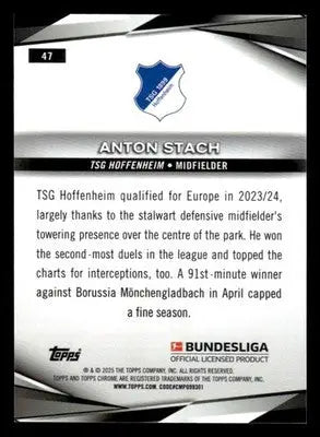 2025 Topps Sapphire Edition Bundesliga #47 Anton Stach - Soccer Card Single