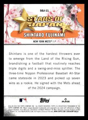 2025 Topps #SOJ-11 Shintaro Fujinami Stars of Japan - Baseball Card Single