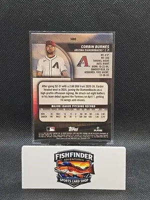 2025 Topps Stadium Club - CORBIN BURNES #100 Light Blue Parallel Diamondback - Baseball Card Single