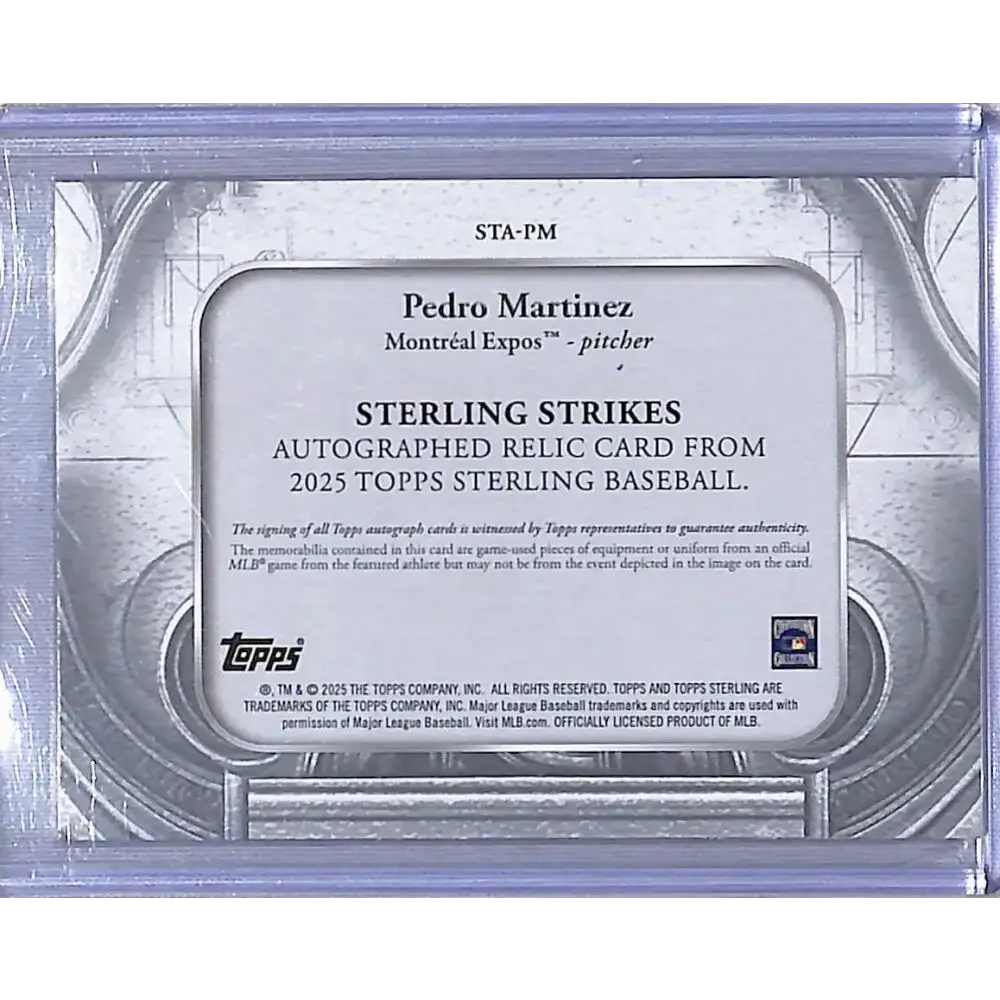 2025 Topps Sterling Strikes #STA-PM Pedro Martinez NM-MT MEM Auto 02/10 Montreal Expos - Baseball Card Single