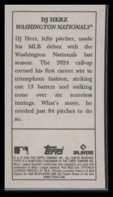2025 Topps T205 DJ Herz #NNO RC Washington Nationals