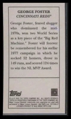 2025 Topps T205 George Foster #NNO Cincinnati Reds