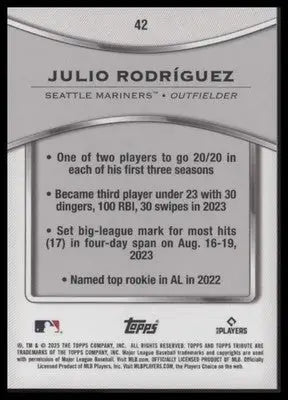 2025 Topps Tribute #42 Julio Rodríguez - Baseball Card Single
