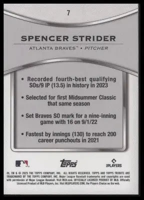 2025 Topps Tribute #7 Spencer Strider