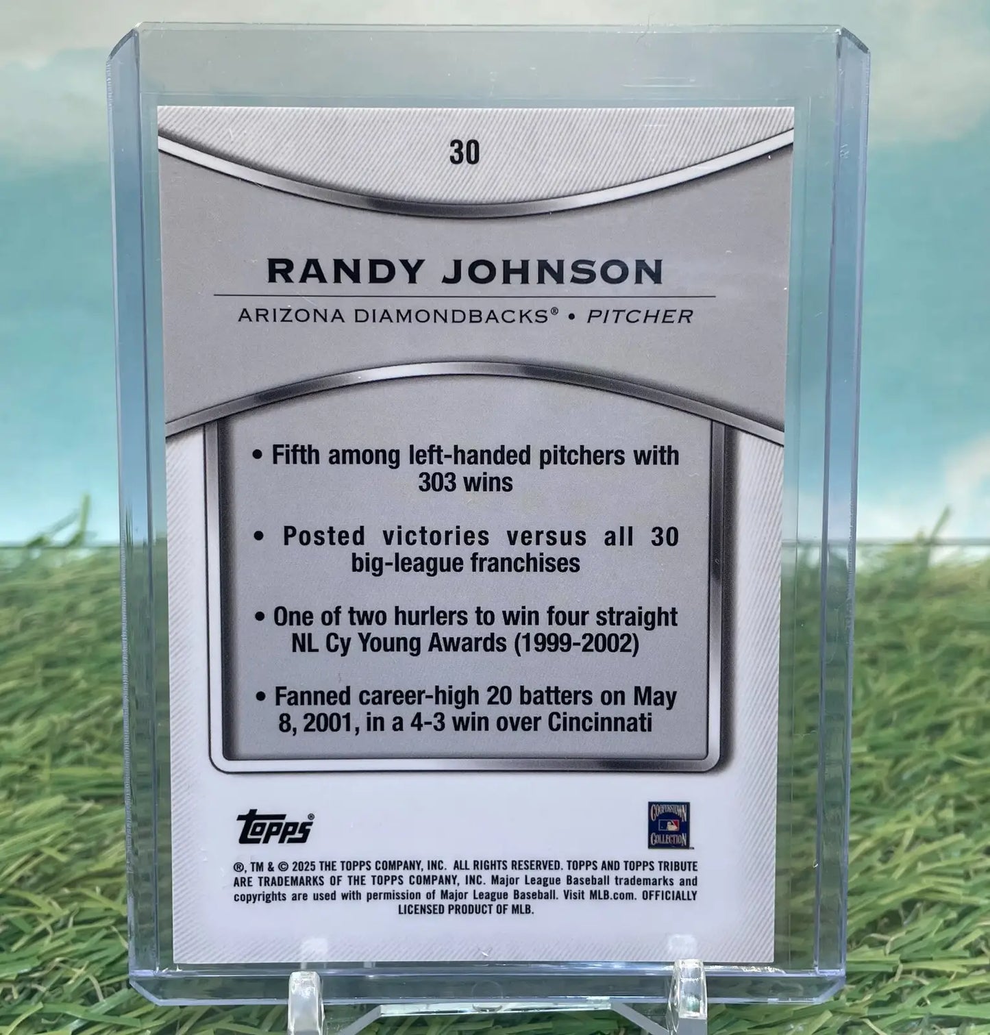 2025 Topps Tribute Baseball Base Card 30 Randy Johnson Arizona Diamondbacks HOF - Baseball Card Single