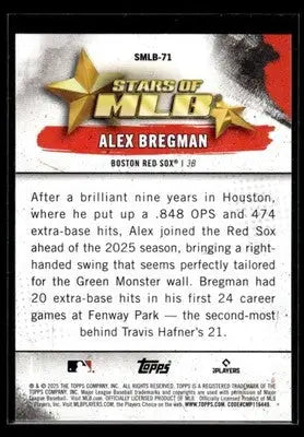 2025 Topps Update Alex Bregman #SMLB-71 Stars of MLB Boston Red Sox