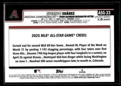 2025 Topps Update Eugenio Suárez #ASG-33 2025 All-Star Game Diamondbacks