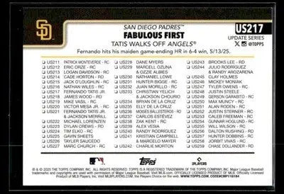2025 Topps Update Fabulous First #US217 Refractor San Diego Padres