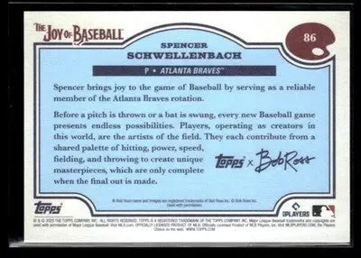 2025 Topps x Bob Ross: The Joy of Baseball #86 Spencer Schwellenbach - Baseball Card Single