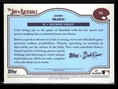 2025 Topps x Bob Ross: The Joy of Baseball #91 Coby Mayo
