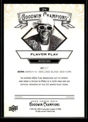 2025 Upper Deck Goodwin Champions Flavor Flav #24 Musician - Music Card Single