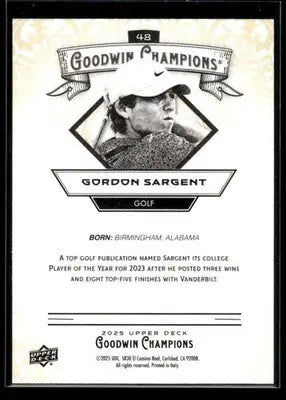 2025 Upper Deck Goodwin Champions Gordon Sargent #48 Vanderbilt - Other