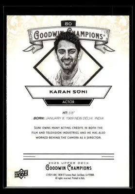 2025 Upper Deck Goodwin Champions Karan Soni #80 Actor