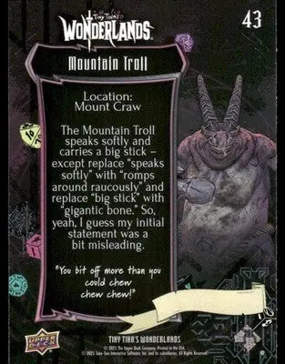 2025 Upper Deck Tiny Tina’s Wonderlands Mountain Troll #43 - Other