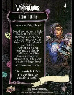 2025 Upper Deck Tiny Tina’s Wonderlands Paladin Mike #4 - Other