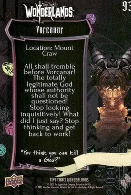 2025 Upper Deck Tiny Tina’s Wonderlands Vorcanar #93 - Other