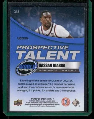 2025 Upper Deck World Sports Hassan Diarra #318 Blue Prospective Talent - Soccer Card Single