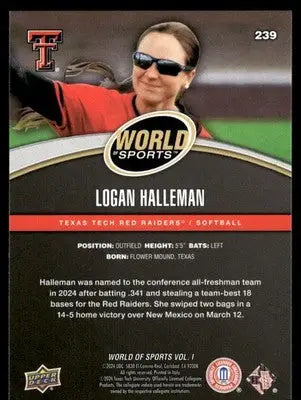 2025 Upper Deck World Sports Logan Halleman #239 Softball - Baseball Card Single