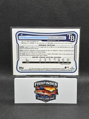 2026 Bowman #87 Jacob Melton Red Rookie Refractor Rays RC - Baseball Card Single