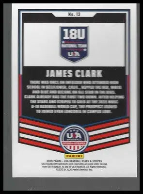 2026 Panini Stars & Stripes Prizm USA Baseball #13 James Clark - Baseball Card Single