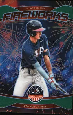 2026 Panini Stars & Stripes Prizm USA Fireworks Prizms Green #22 Konnor Griffin - Baseball Card Single