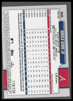 2026 Topps Blue Holo Foil #50 Ronald Acuña Jr. - Baseball Card Single